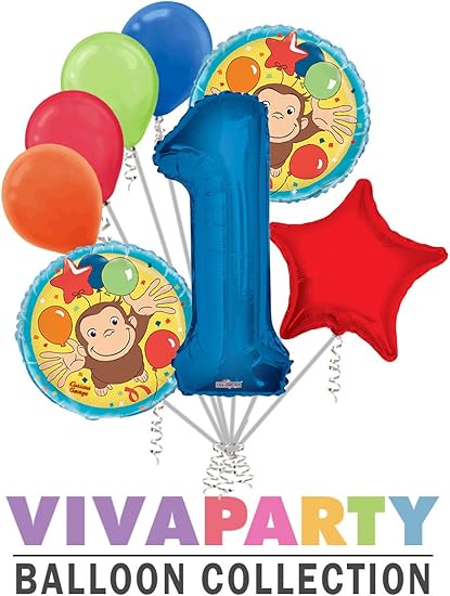 Amazon Com Curious George Round Balloon Bouquet 8 Pc 1st