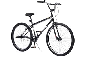 MEGHNA 26 inch Mountain Bike Single Speed Unique BMX Style Handlebar Bicycle V - Brake and Caliper Brake Mountain Bike for Teens Junior Unisex Adult to Going to School, Hanging Out, Short Trip