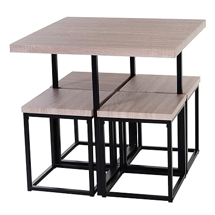 Aerotec Space Saving 4 Seater Compact Dining Table Set Amazon In Home Kitchen