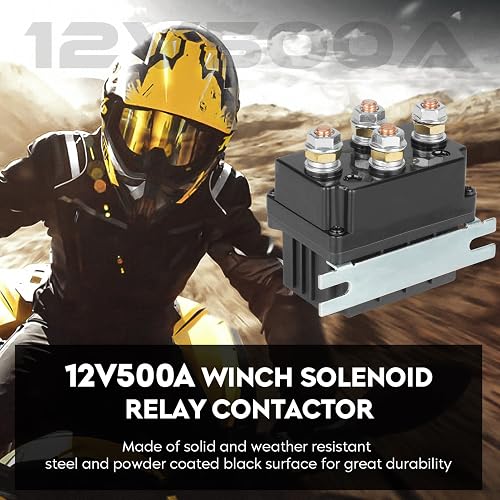 Chabushi 12V 500A Winch Solenoid Relay Contactor Kit – With Remote Control, For ATV UTV 8000-15000 Lbs