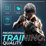 EVO Fitness MMA Gloves Matte Black Medium for Men Women Muay Thai Boxing view 3