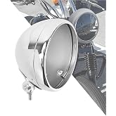 HDBUBALUS Motorcycle 7" Headlight Housing 7 Inch Head Lamp Bucket Fit for Harley Dyna Softail FX Custom Sportster XL (Chrome)