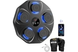 TGLLM Music Boxing Machine, Music Punching Trainer with Boxing Gloves, Wall Mounted Electronic Workout Punching Machine for Kids, 1 Pcs