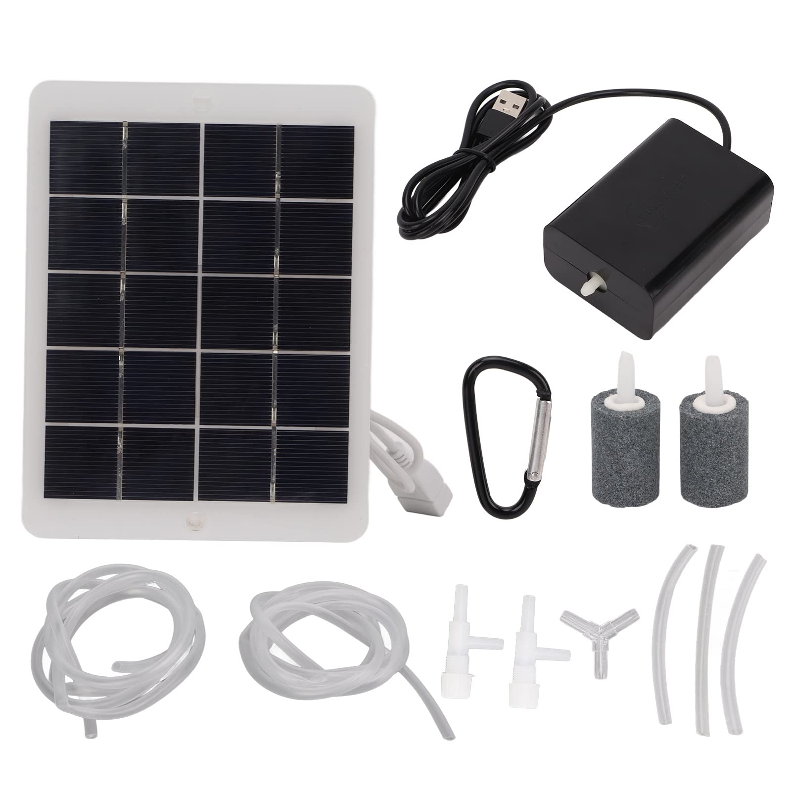 Solar Oxygenator Air Pump Output Interface 3W 5V Portable Solar Oxygen Aerator for Pond Fish Tank Garden Decoration