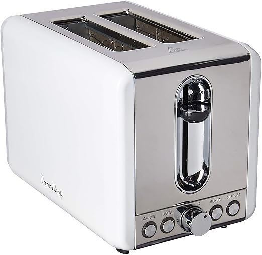 Amazon.com: Fortune Candy Tostadora de 2 rebanadas de acero inoxidable, pan tostado con palanca de elevación alta, tostador de pan con ranura ancha con control de temperatura ajustable y desplegable, 120 V