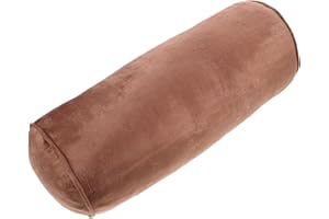 LALADEFIEE Memory Foam Round Roll Pillow with Velvet Cover Ergonomic Spine and Neck Support Cushion for
