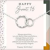 HOPE LOVE SHINE 16th Birthday Gift for women - 16th Birthday Necklace, Jewelry 16+2" Sterling Silver Gold
