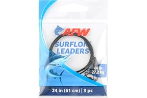 AFW Surflon Fishing Leaders – Black Nylon Coated Stainless Steel Wire, Swivel & Snap, 3 Pack, Variety Pack – Strong Leader Line for Catfishing & Toothy Game Fish