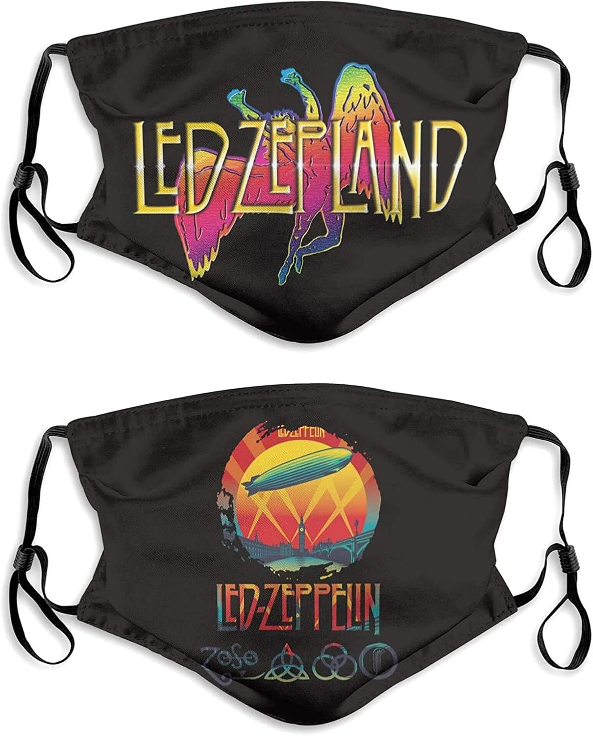 Super Rock Band Face_Masks 2PC with 4 Filters Reusable Face_Mask