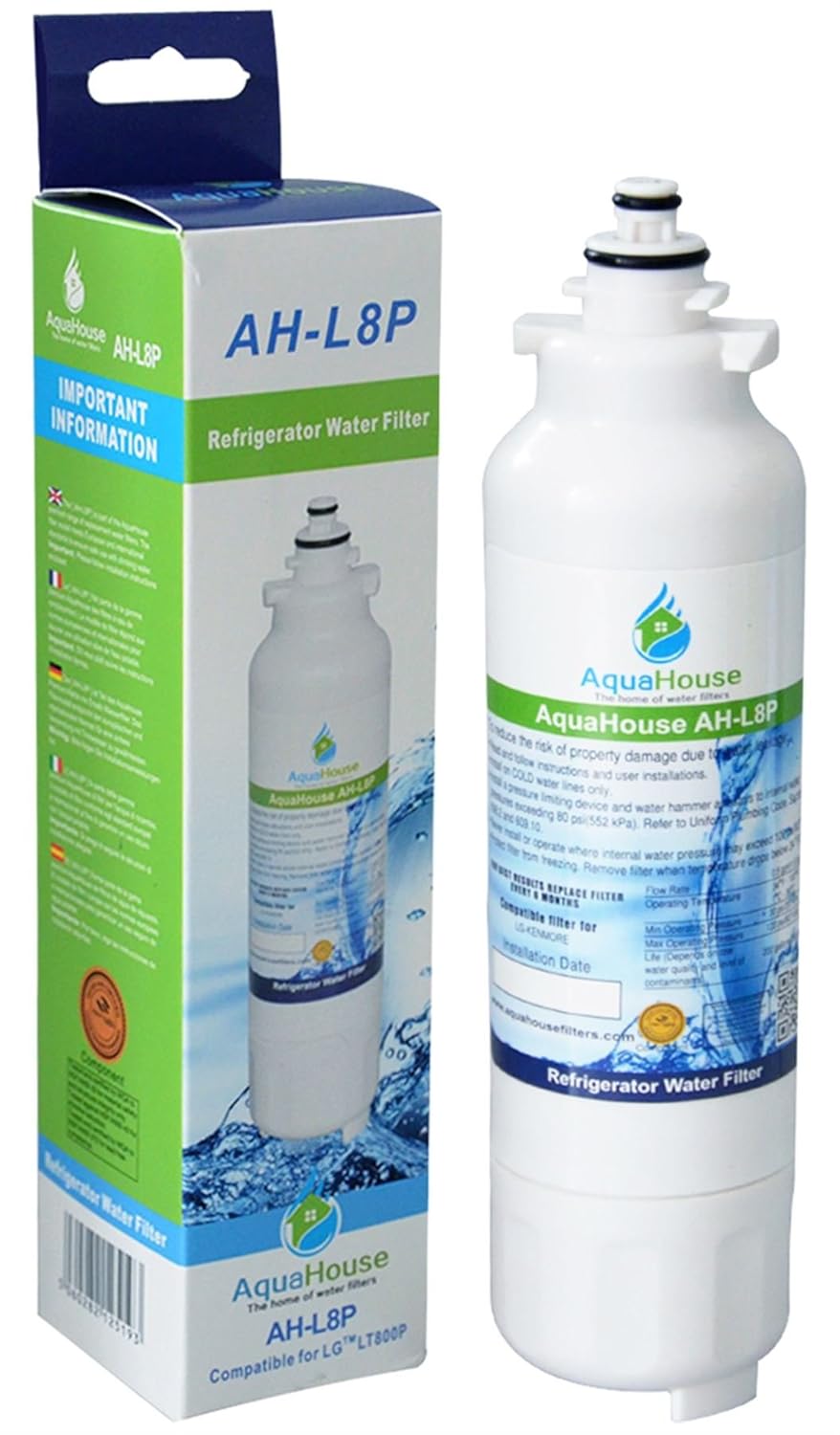 AquaHouse AH-L8P filtro de agua compatibles para LG nevera LG ...