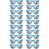 QYVEWY 20 Pairs Bulk Sunglasses for Adult Retro 70s 90s Cheap Glasses (Sky blue)
