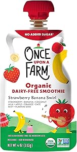 Once Upon A Farm, Organic Strawberry Banana Swirl Smoothie, 4 Ounce