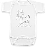 Pineapple Pancake Kids Pregnancy Announcement Bodysuit, Hello Auntie and Uncle I Can't Wait To Meet You