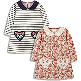 YANGLYN Girls Long Sleeve Dresses Toddler Girl Casual Dress for Kids Autumn Playwear Outfits