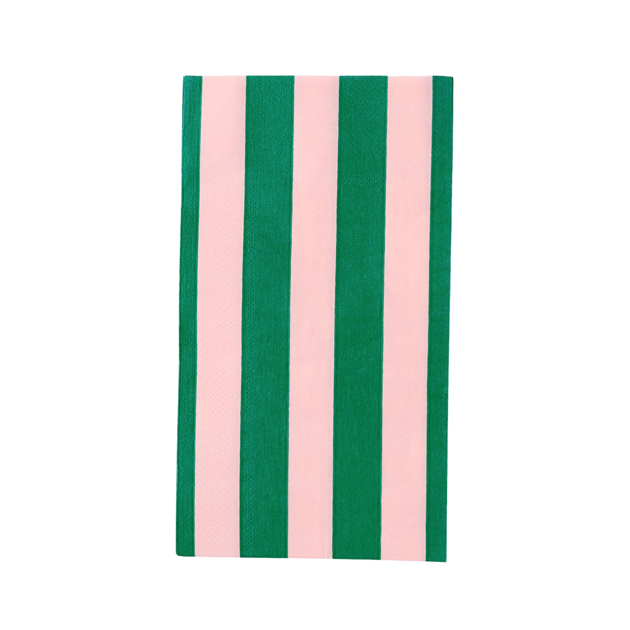 Bonjour Fete Light Pink & Green Cabana Stripe Paper Guest Towels | Disposable, 3-Ply Napkins | Premium Party Supplies & Decor | Holidays, Kids Themed Birthday Parties | Pack of 20, 4.25" x 7.75"