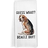 Yorhifa Funny Beagle Dog Kitchen Towels, Dog Gifts Hand Towels for Bathroom, Beagle Gifts for Women Dish Tea Towel for Kitchen Bathroom Decor, 16x24 Inches
