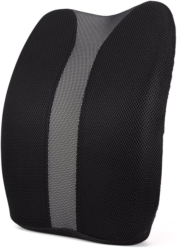 Lumbar Support Pillow for Office Chair Desk Car Seat Couch and Sofa, Ergonomic Memory Foam Cushion Relieves Lower Back Pain with Adjustable Straps