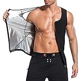 Meiosuns Sauna Sweat Suit for Men Waist Trainer Compression Sauna Vest for Workout Weight Loss Sweat Shirt Shaper with Zipper