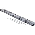 Beuta Landscape Edging | Garden Edging Border | Faux Stone Bricks for Lawn Edging, Flower beds, Pathways & Yard Edging– 1 Pack | Each Section Has 6 Bricks 48" L x 4" W x 2.25" H | 3 Spikes |Greystone