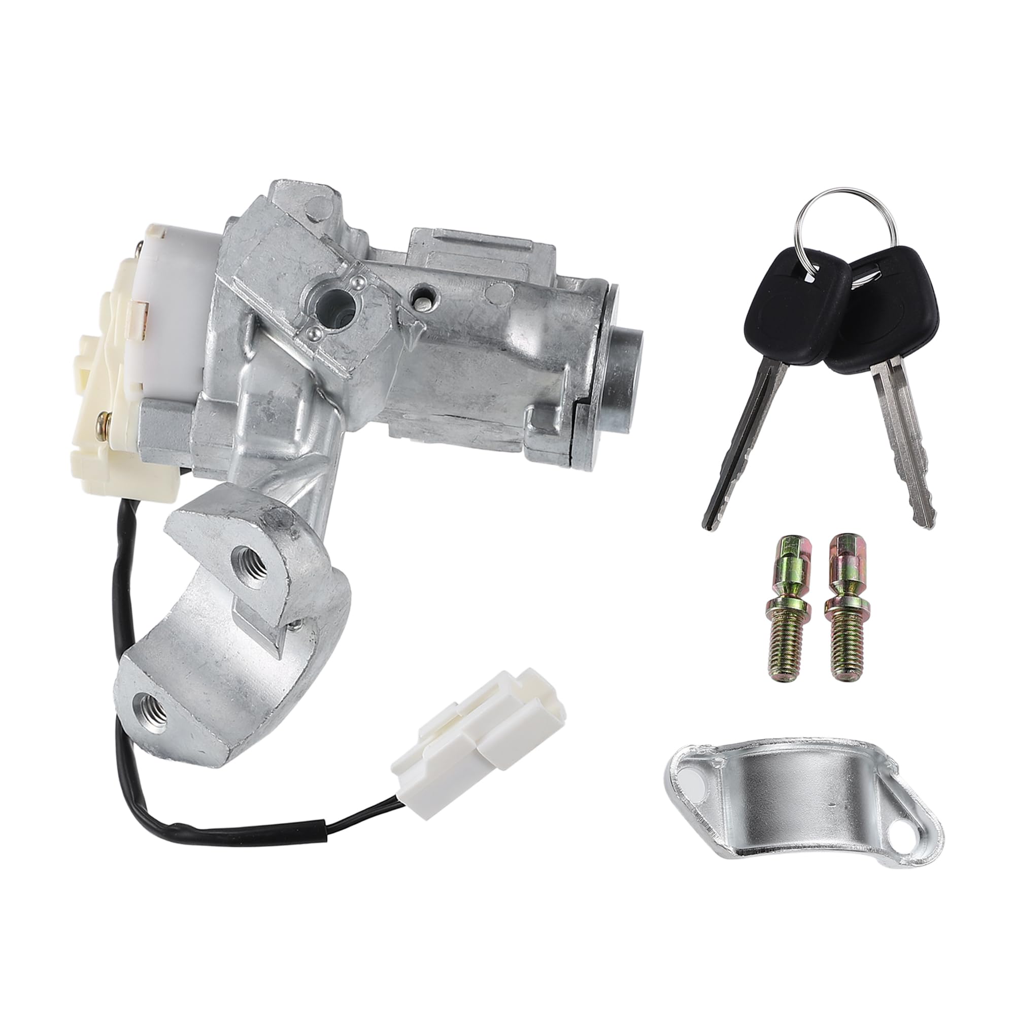 Photo 1 of Hihaha Ignition Starter Switch with Lock Cylinder Keys for Toyota Camry 2002-2006 / Front Ignition Switch Lock Cylinder Assembly/Durable Metal / 1 Set Silver Tone