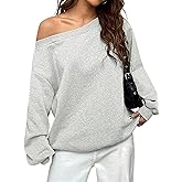 HDQHDQ Womens Fleece Lined Sweatshirt Off Shoulder Long Sleeve Tops Casual Loose Oversized Shirt