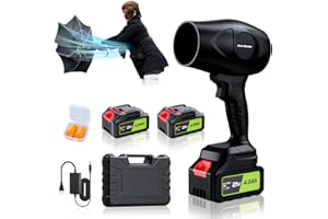 YUQUESEN Electric-Cordless-Leaf-Blower - 600000RPM Handheld Leaf Blower - 2 X 4.0Ah Batteries and Charger Included, Lightweight Leaf Blowers for Patio Cleaning Black