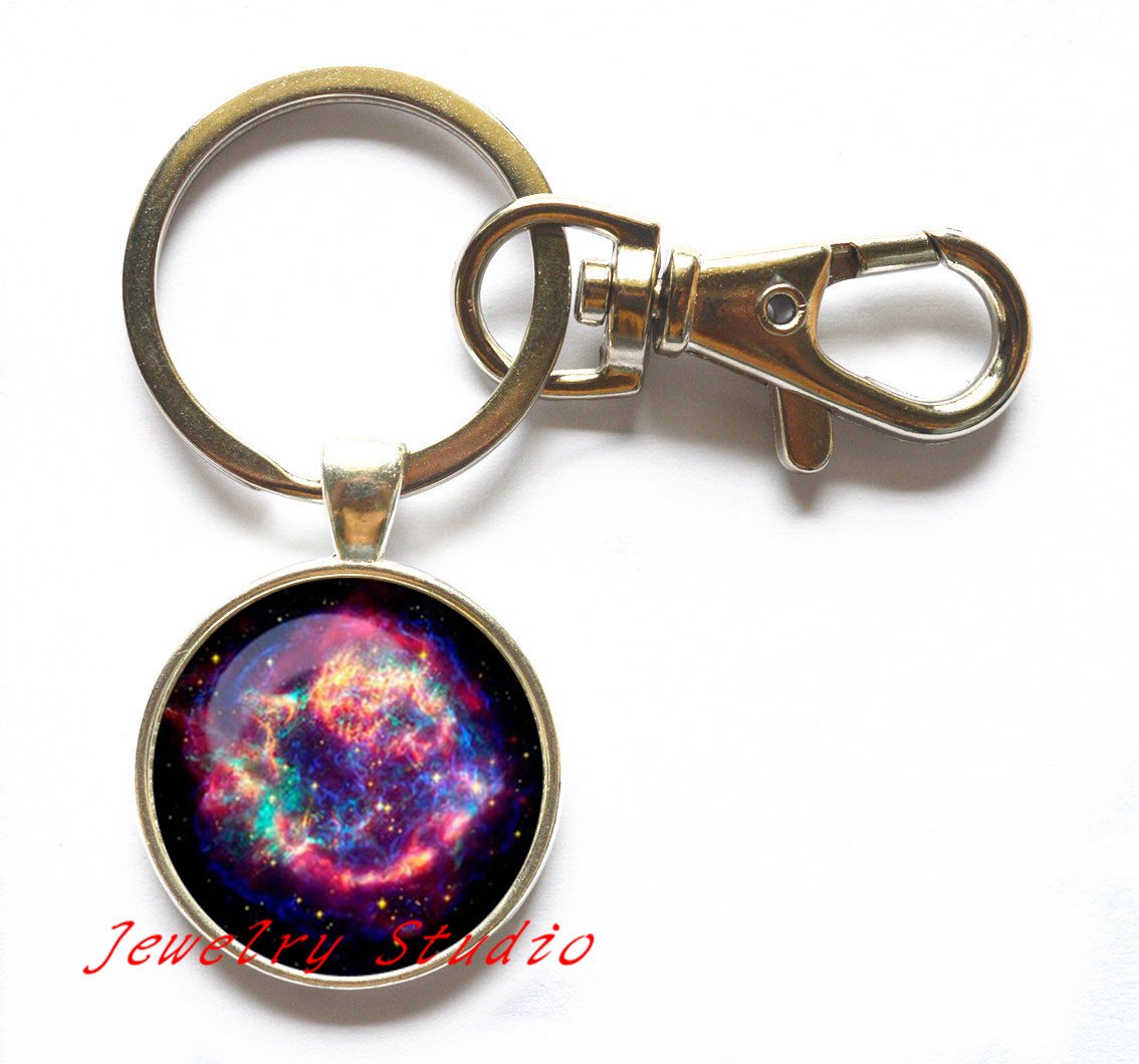Charming fashion Keychain，GALAXY Keychain UNIVERSE Key Ring Keychain ASTRONOMY