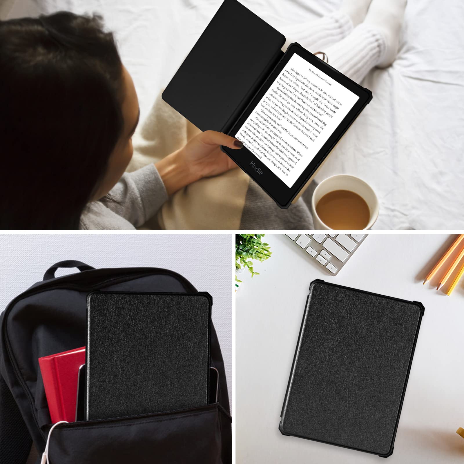 ZXA for Kindle Paperwhite 11 Generation Case with Auto Sleep Wake & New PU Leather, Compatible with Kindle Paperwhite 11th Generation 6.8