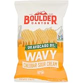 Boulder Canyon, Wavy Cheddar Sour Cream Potato Chips, 5.5 Ounce