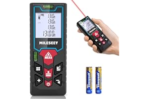 Laser Measure 131ft, MiLESEEY Digital Tape Measure with 2 Horizontal Bubble Room Laser Measurement Tool for Realtors, Laser D