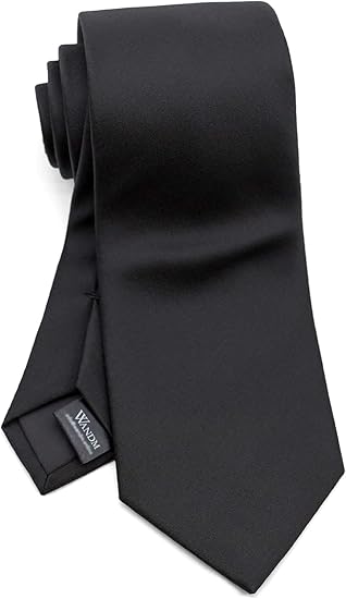 Amazon ダブリューアンドエム お葬式 礼装 喪服 ブラック フォーマル ネクタイ 8cm 幅 レギュラータイ 洗濯 可能 無地 プレーン ソリッド 黒 アムンゼン ネクタイ 通販