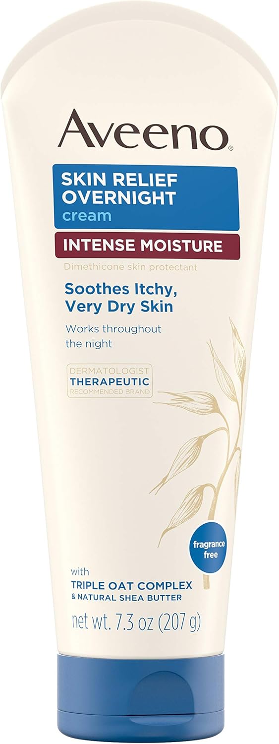 Aveeno Skin Relief Intense Moisture Hand Cream with Soothing Oat and Rich Emollients for Dry Skin, 24 Hour Moisture, Fragrance and Steroid Free, 3.5 oz : Body Lotions : Beauty