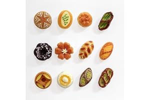 12 Pcs Cute Fridge Magnets, Funny Refrigerator Magnets Fridge Magnet in Bread Shape, 3D Fun Locker Magnet with Powerful Magne