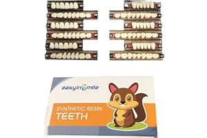Smileheven Acrylic Resin Fake Teeth Synthetic Denture Resin Teeth Complete Teeth 84PCS /Box for Halloween Party Replacement (A2 425 U37 32)
