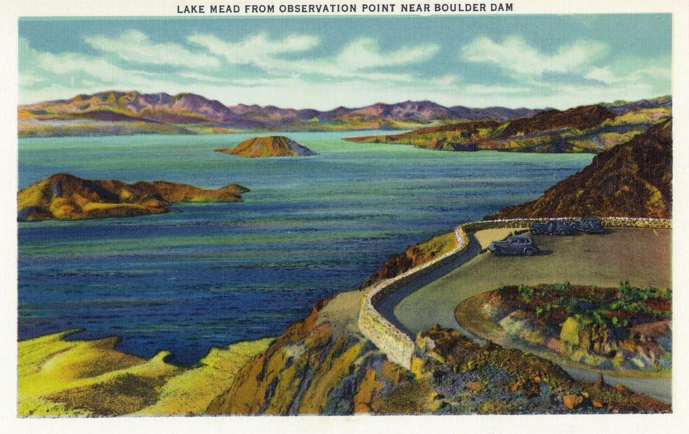 Nevada - Aerial View of Lake Mead from Observation Point near Hoover Dam (16x24 Fine Art Giclee Gallery Print, Home Wall Decor Artwork Poster)