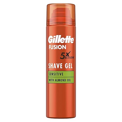 Gillette Fusion5 Ultra Sensitive Shaving Gel for Men, 200 ml, Soothes & Protects Sensitive Skin Leaving It Clean & Comfortable