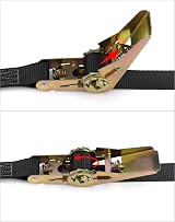 QWORK 4 Pack Ratchet Tie Down Straps 6m x 25mm Heavy Duty Nylon Trailer view 4