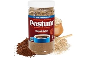 Postum Natural Coffee Flavor Coffee Substitute (8oz) Coffee Alternative Caffeine Free with Roasted Wheat Bran & Molasses | Natural, Non-GMO, Vegan Coffee Replacement Drink