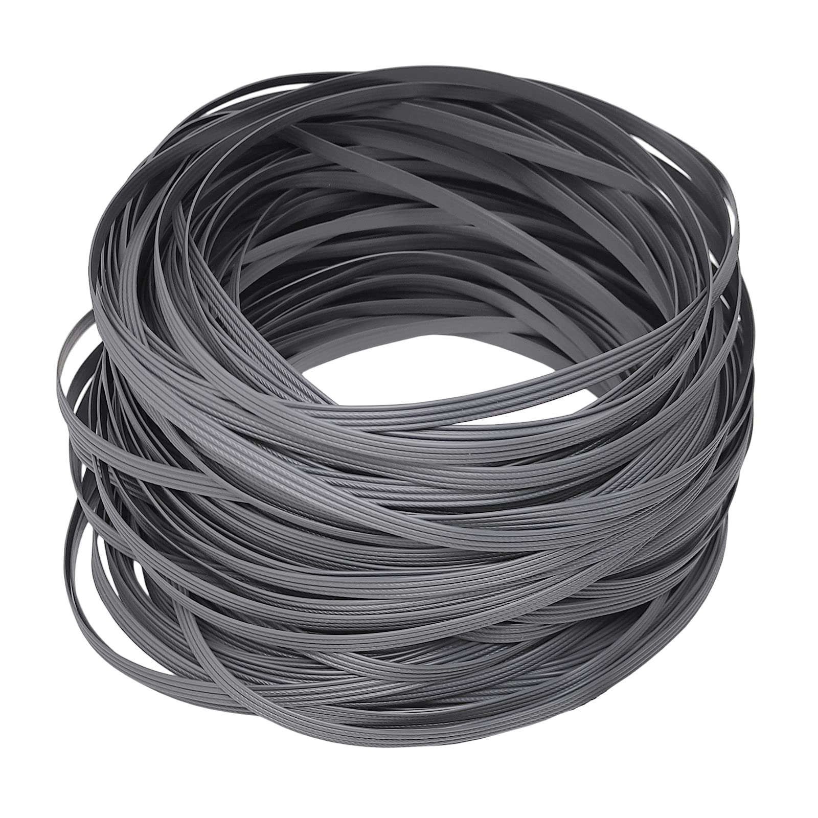 60m Four Lines Flat PE Rattan Grey Color, Plastic Wicker for Chair Recliner Coffee Table Patio Furniture DIY Weaving or Repair (8mm Width*1.4mm Thickness) — image 1