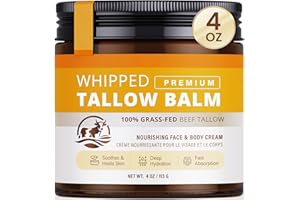 Beef Tallow Skincare Moisturizer for Face: 100% Grass-Fed Beef Tallow Balm - All Natural Tallow Face Cream Soft Smooth for Ec