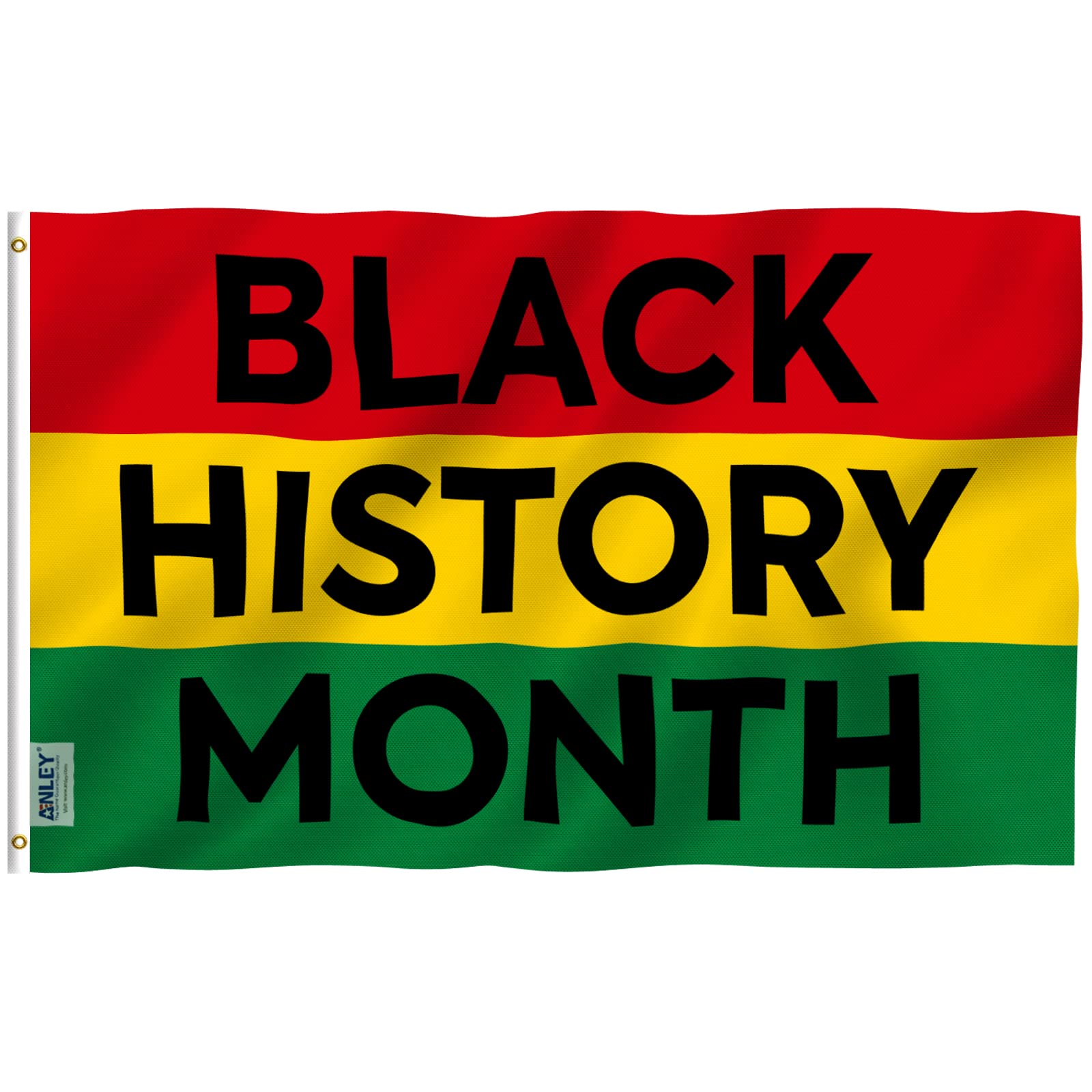 Anley Fly Breeze 3x5 Foot Black History Month Flag - Vivid Color and Fade Proof - Canvas Header and Double Stitched - African Americans Flags Polyester with Brass Grommets 3 X 5 Ft