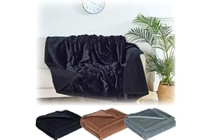 Loveblanket - Waterproof Blanket for Couples, Dogs, Cats, Fleece Bed Furniture Protector (Black, XL 57*85 in)