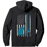 American Flag Fishing Rod Bass Fishing Vintage Fisherman Pullover Hoodie