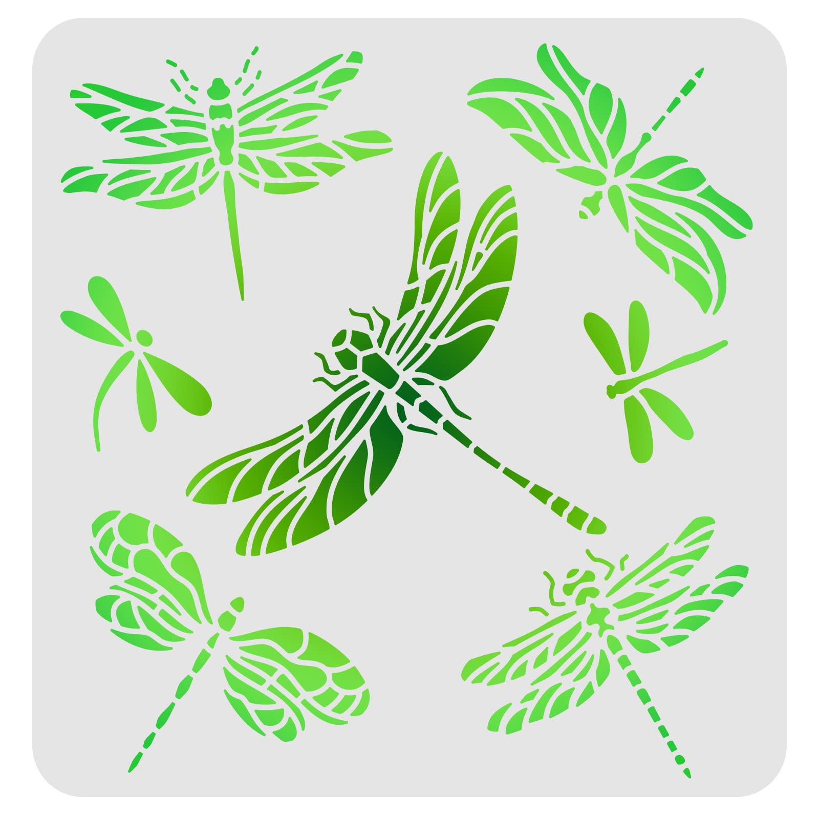 FINGERINSPIRE Dragonfly Stencils Template 30x30cm Plastic Dragonflies Drawing Painting Stencils Square Reusable Stencils for Painting on Wood, Floor, Wall and Tile — image 1