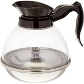 Winco Plastic Coffee Decanter, Stainless Steel, 64-Ounce, Medium | Dishwasher safe, BPA-free, Stainless steel base, Catering service, Great for Water, Wine, Tea and Table Service