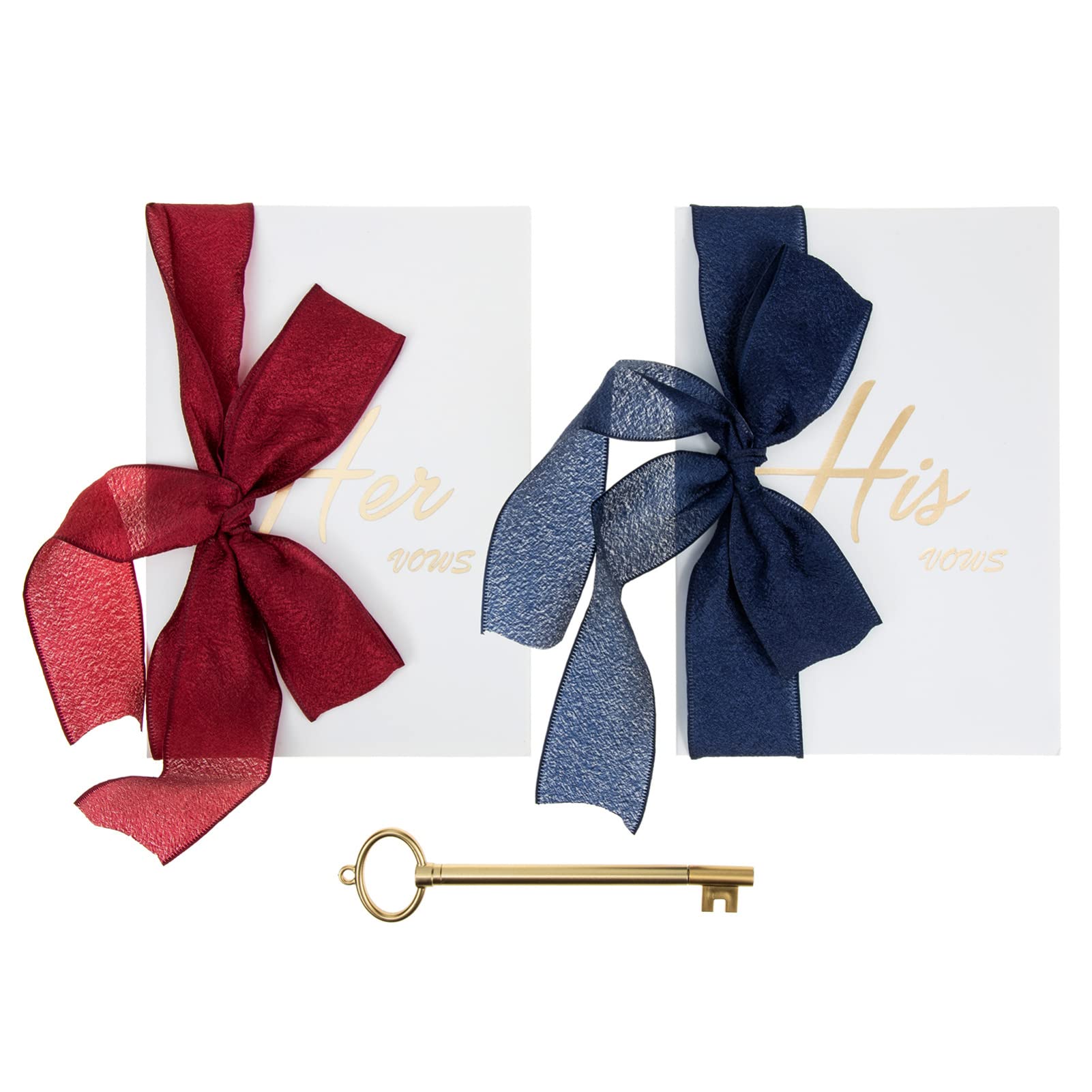 Abaodam Wedding Notebook Wedding Vows Cards Bow Wedding Vows Books Bridal Shower Wedding Supplies 2pcs