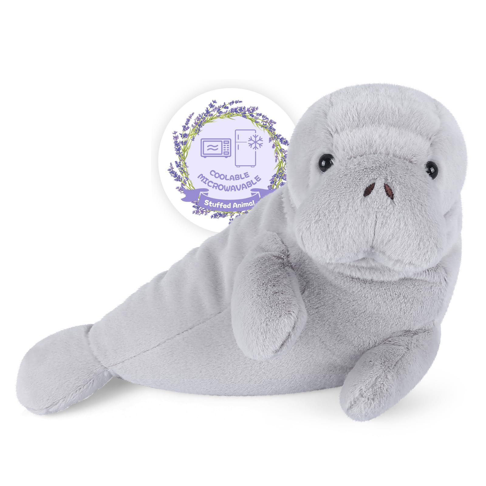 Photo 1 of SuzziPals Coolable and Warmable Manatee Plush, Microwavable Stuffed Animal Heating Pad for Soothing & Relaxation, Lavender Scented Stuffed Animals Manatee Plush Toy, Manatee Gifts