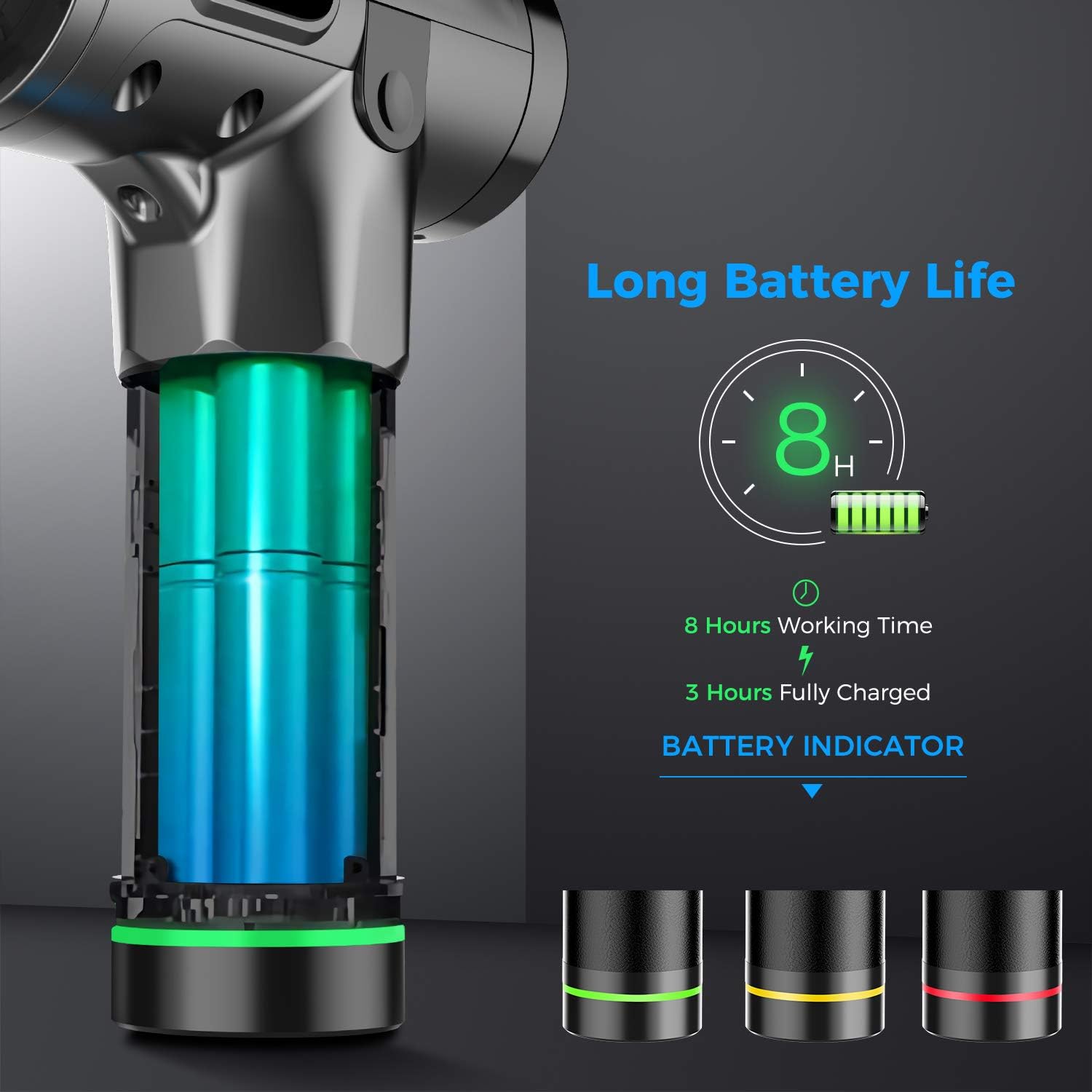 Massage Gun for Athletes Deep Tissue Percussion 30 Speed Electric Body Muscle Massager Brushless Motor Super Quiet Cordless Long Battery Sports Drill Handheld with Portable Bag 6 Heads for Pain Relief: Health & Personal Care