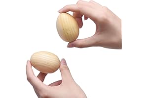 2 Pcs Natural Wood Egg Shaker Musical Percussion Instrument
