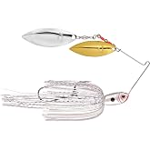 Strike King (PPL12WW-204GS) Premier Plus Spinnerbait Fishing Lure, 204 - White, 1/2 oz, Advanced Perfect Skirt with Magic Tails